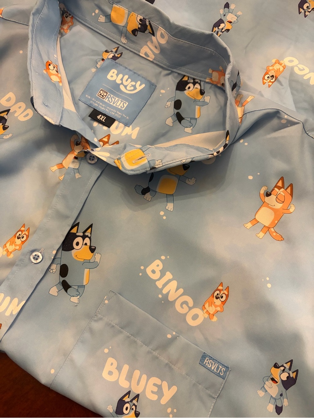 RSVLTS Light Blue 'Bluey & Bingo' Printed Casual Button-Down Shirt